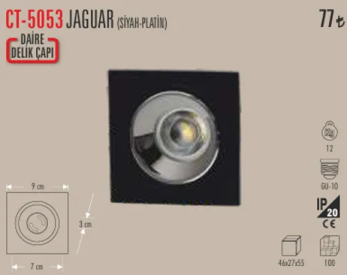 CATA JAGUAR SPOT KARE SİYAH-PLATİN