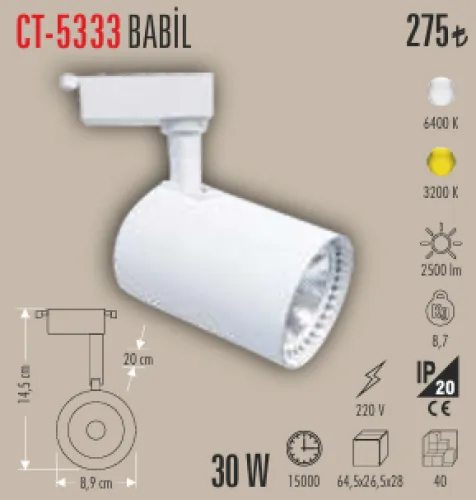 CATA BABİL RAY SPOT BEYAZ-3200K