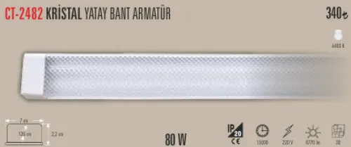 CATA 80W KRİSTAL YATAY BANT ARMATÜR