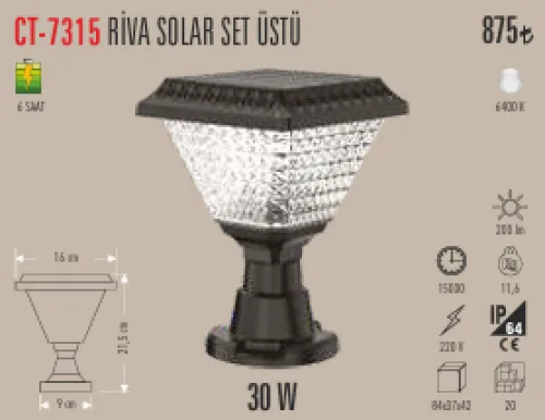 CATA RİVA SOLAR SET ÜSTÜ 30W 6400K