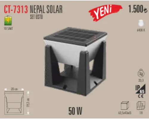 CATA NEPAL SOLAR SET ÜSTÜ KARE 50W 6400K