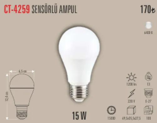 CATA 15 W SENSÖRLÜ AMPUL