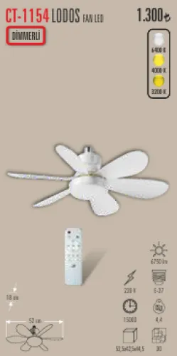 CATA LODOS FAN LED DİMMERLİ